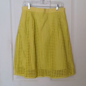 Ann Taylor Loft Neon Yellow Cage Skirt